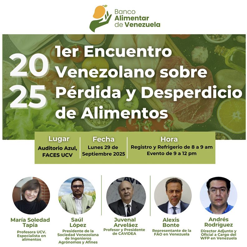 Foro sobre pérdida y desperdicios de alimentos se llevará a cabo en la UCV
