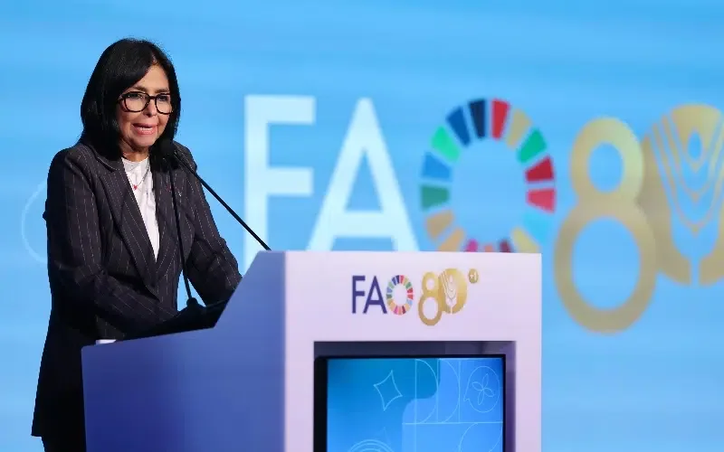 Plan "Venezuela Alimenta": Delcy Rodríguez presenta nueva estrategia en la FAO para dinamizar la economía