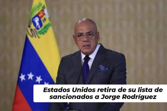 Estados Unidos retira de su lista de sanciones a Jorge Rodríguez, presidente de la Asamblea Nacional